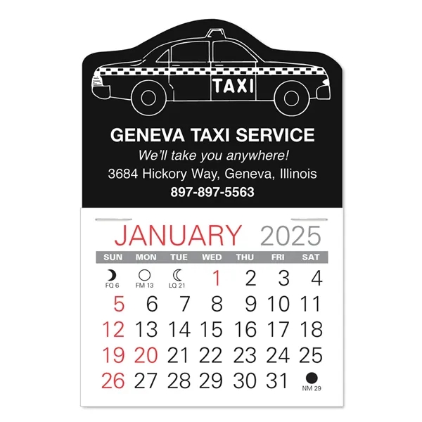 Taxi Shape Value Stick Vinyl Self-Adhesive Calendars stick in 24 shapes... from ASI 95280 Warwick Publishing Co / Warwick