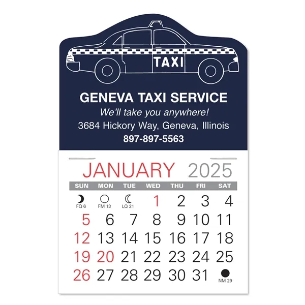 Taxi Shape Value Stick Vinyl Self-Adhesive Calendars stick in 24 shapes... from ASI 95280 Warwick Publishing Co / Warwick