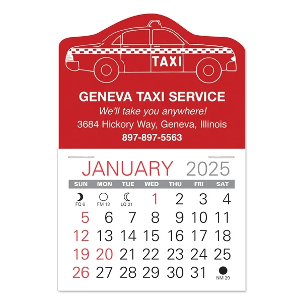 Taxi Shape Value Stick Vinyl Self-Adhesive Calendars stick in 24 shapes... from ASI 95280 Warwick Publishing Co / Warwick