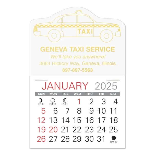 Taxi Shape Value Stick Vinyl Self-Adhesive Calendars stick in 24 shapes... from ASI 95280 Warwick Publishing Co / Warwick