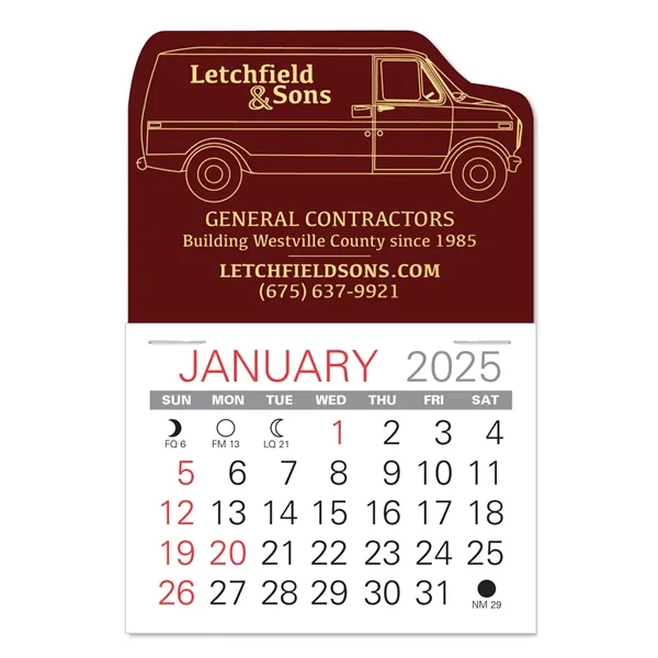 Van Shape Value Stick Vinyl Self-Adhesive Calendars stick in 24 shapes... from ASI 95280 Warwick Publishing Co / Warwick