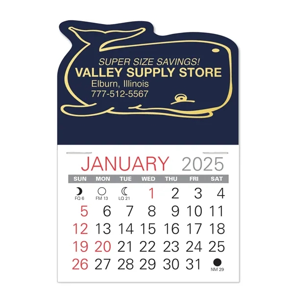 Whale Shape Value Stick Vinyl Self-Adhesive Calendars stick anywhere in 24... from ASI 95280 Warwick Publishing Co / Warwick