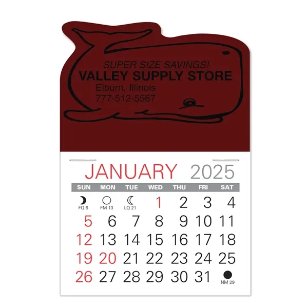 Whale Shape Value Stick Vinyl Self-Adhesive Calendars stick anywhere in 24... from ASI 95280 Warwick Publishing Co / Warwick