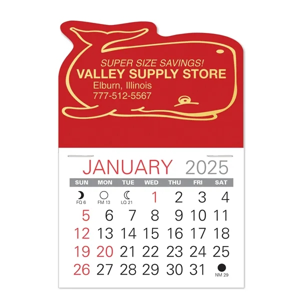 Whale Shape Value Stick Vinyl Self-Adhesive Calendars stick anywhere in 24... from ASI 95280 Warwick Publishing Co / Warwick