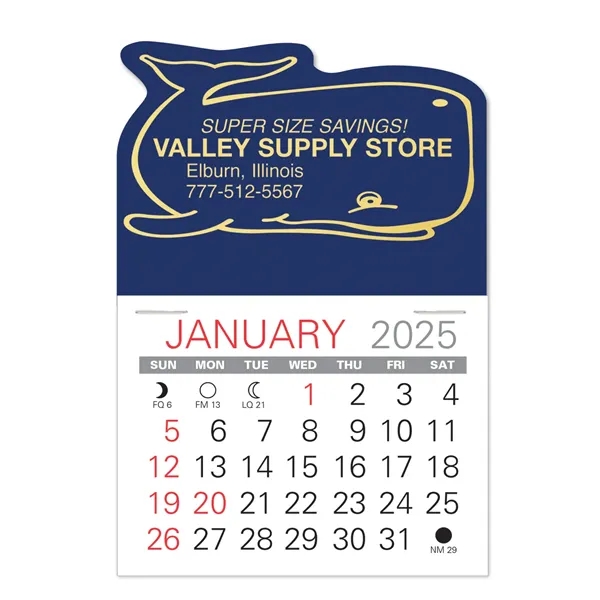 Whale Shape Value Stick Vinyl Self-Adhesive Calendars stick anywhere in 24... from ASI 95280 Warwick Publishing Co / Warwick