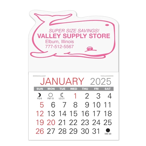 Whale Shape Value Stick Vinyl Self-Adhesive Calendars stick anywhere in 24... from ASI 95280 Warwick Publishing Co / Warwick