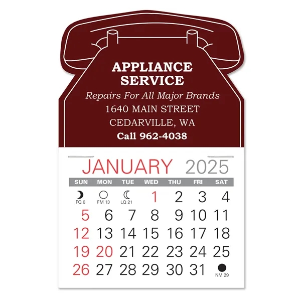 Phone Shape Value Stick Vinyl Self-Adhesive Calendars stick in 24 shapes... from ASI 95280 Warwick Publishing Co / Warwick