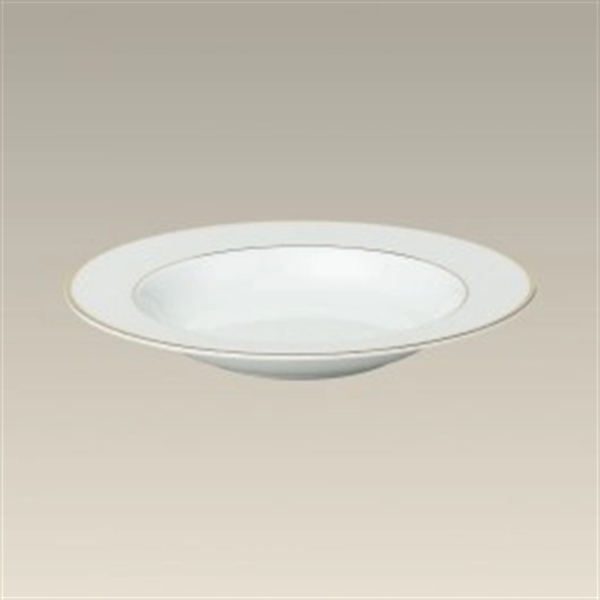 Polish porcelain rim soup bowl with double gold bands; 9".... from ASI 68878 Mar's Line / Mar's Promotions / MAR's Line Mars China Collection