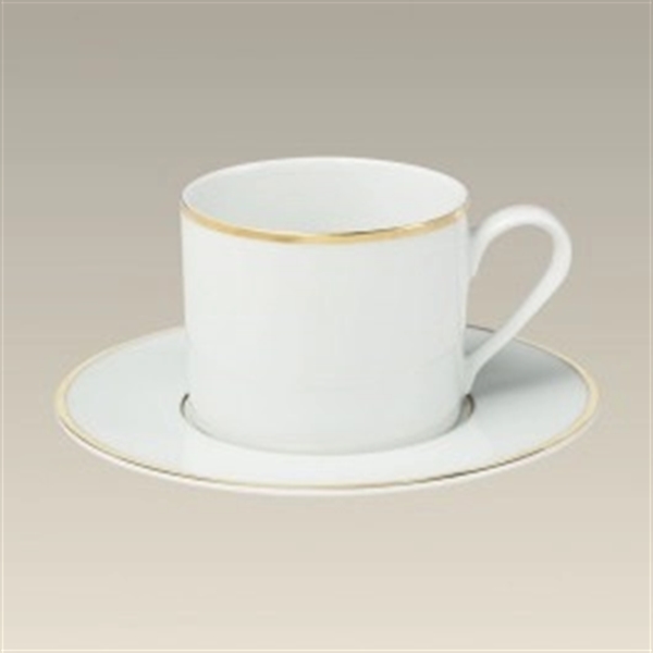 Polish porcelain cup and saucer with double gold bands; 7 1/2".... from ASI 68878 Mar's Line / Mar's Promotions / MAR's Line Mars China Collection