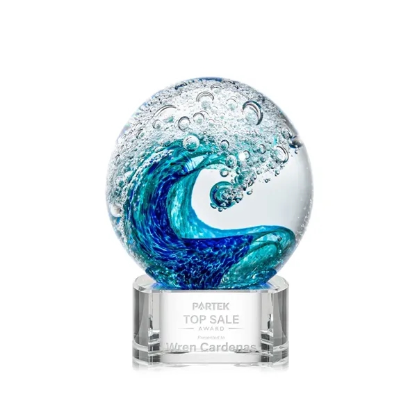 The magnificent Surfside Artglass award features a beautiful crashing blue wave... from ASI 84592 St Regis Group / St Regis