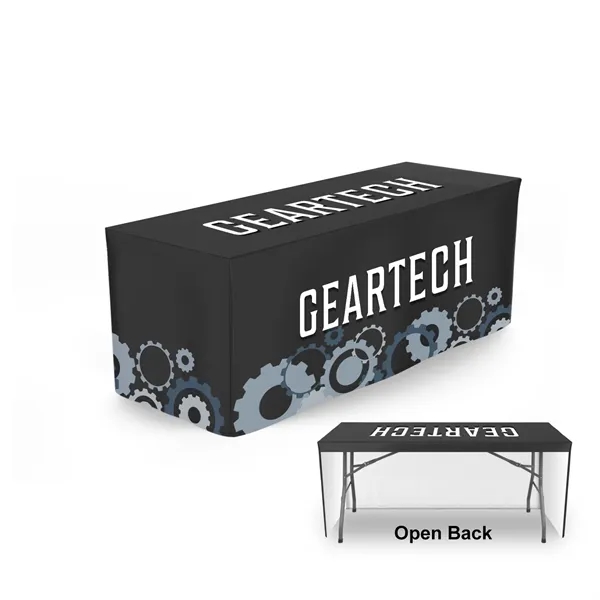 Fully Dye Sublimated 8' Fitted Table Cover, No Pleats, 3-Sided/Open Back,... from ASI 94105 Visual Textile Resource