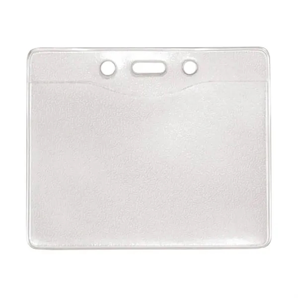 3.60" x 3.05" clear vinyl top-loading horizontal badge holder with thumb... from ASI 62088 IDProductsource