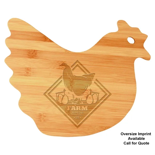 Hen-shaped 13 1/2" x 10 7/8" x 3/8" bamboo kitchen cutting... from ASI 74601 Calico