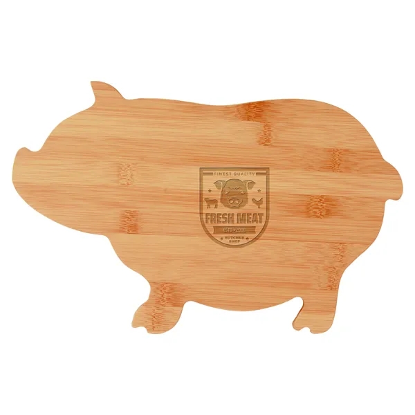 Pig-shaped 13 3/4" x 8 3/4" x 3/8" bamboo kitchen cutting... from ASI 74601 Calico