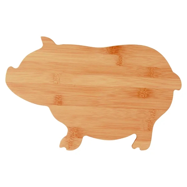 Pig-shaped 13 3/4" x 8 3/4" x 3/8" bamboo kitchen cutting... from ASI 74601 Calico