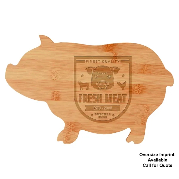 Pig-shaped 13 3/4" x 8 3/4" x 3/8" bamboo kitchen cutting... from ASI 74601 Calico