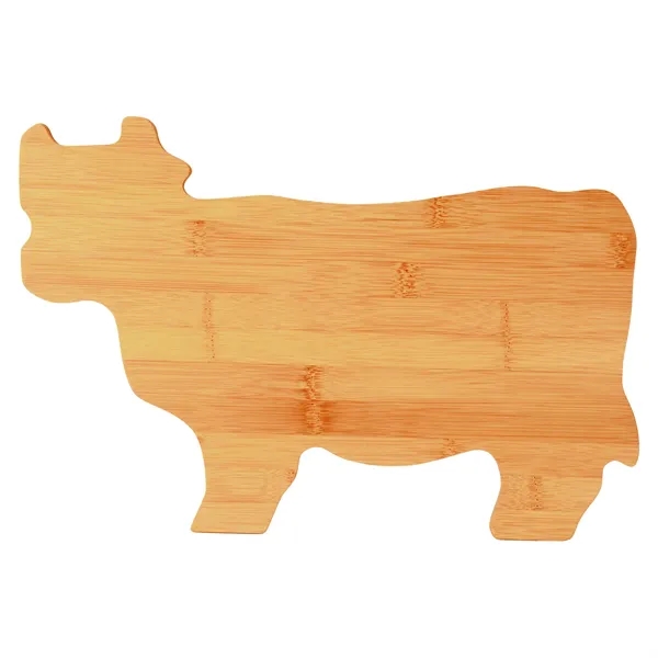 Cow-shaped 14 3/4" x 9 3/4" bamboo kitchen cutting board with... from ASI 74601 Calico