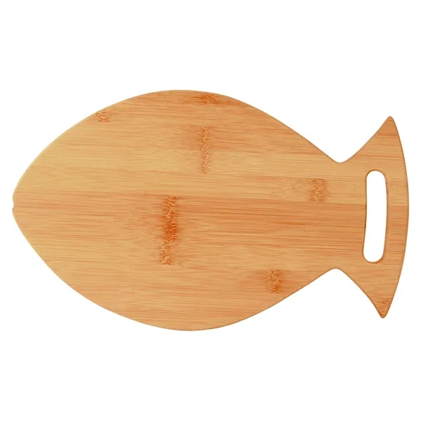 Fish-shaped 14 3/4" x 9 3/4" bamboo kitchen cutting board with... from ASI 74601 Calico