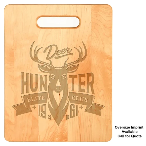 Customizable 11 1/2" x 8 3/4" rectangular maple cutting board treated... from ASI 74601 Calico