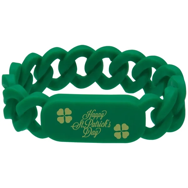 Silicone wristband with link design and pad printed graphics.... from ASI 62190 Illini