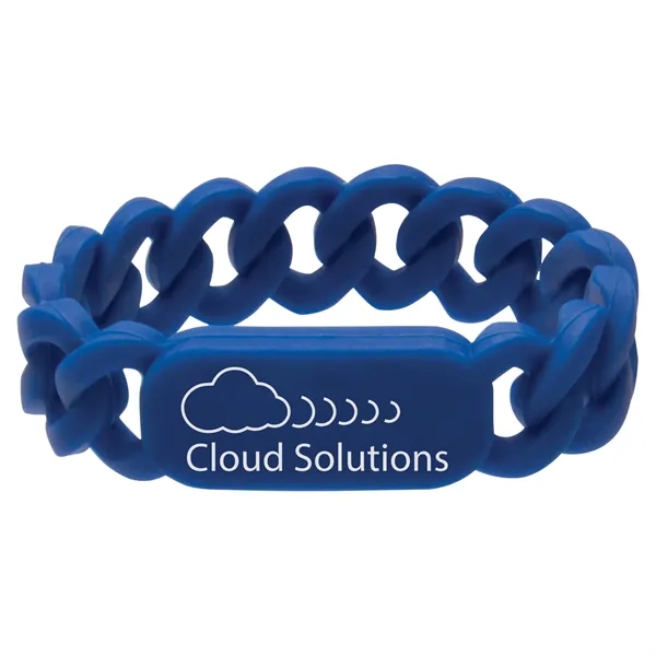 Silicone wristband with link design and pad printed graphics.... from ASI 62190 Illini