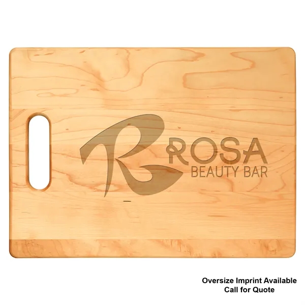 Customizable 13 3/4" x 9 3/4" rectangular maple cutting board treated... from ASI 74601 Calico