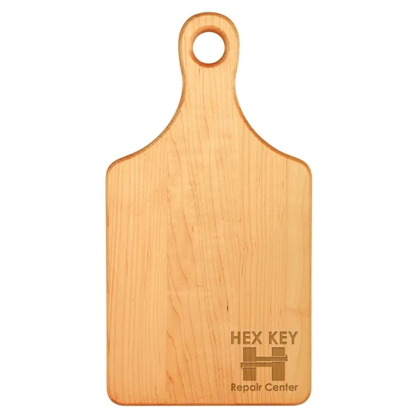 Customizable 13 1/2" x 7" paddle-shaped maple cutting board treated with... from ASI 74601 Calico