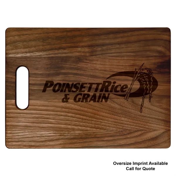 Customizable 13 3/4" x 9 3/4" rectangular walnut cutting board with... from ASI 74601 Calico
