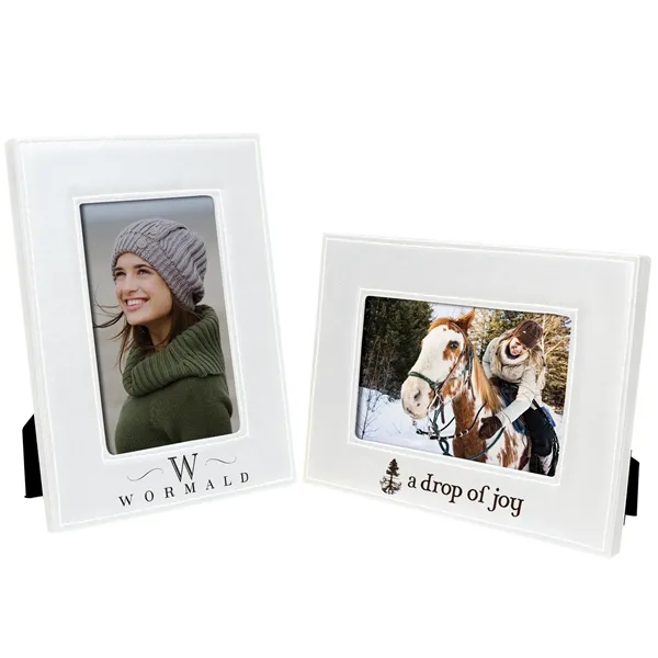 4" x 6" white stitch photo frame with black velvet back... from ASI 62190 Illini