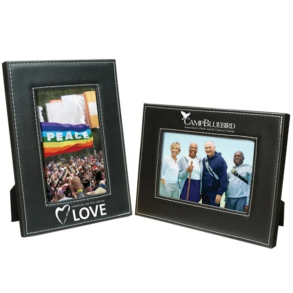 4" x 6" white stitch photo frame with black velvet back... from ASI 62190 Illini