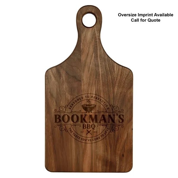 Customizable 13 3/4" x 9 3/4" paddle-shaped walnut cutting board with... from ASI 74601 Calico