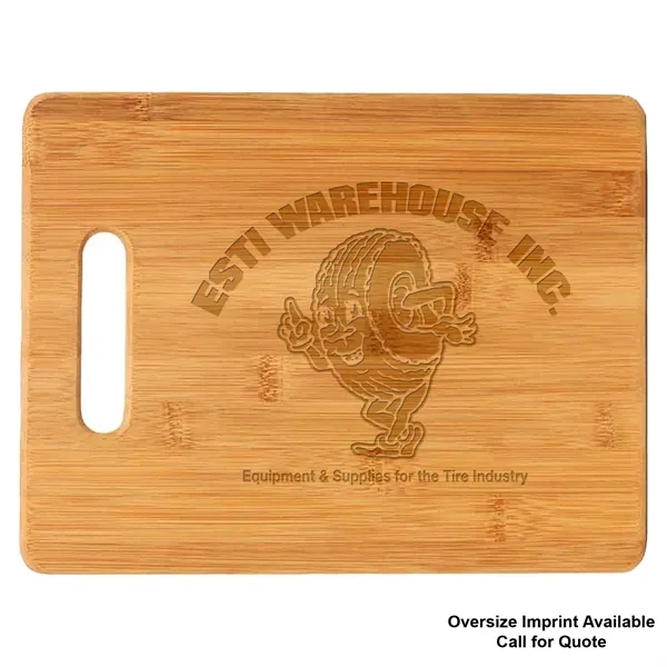 Rectangular 11 1/2" x 8 3/4" bamboo cutting board with hanging... from ASI 74601 Calico