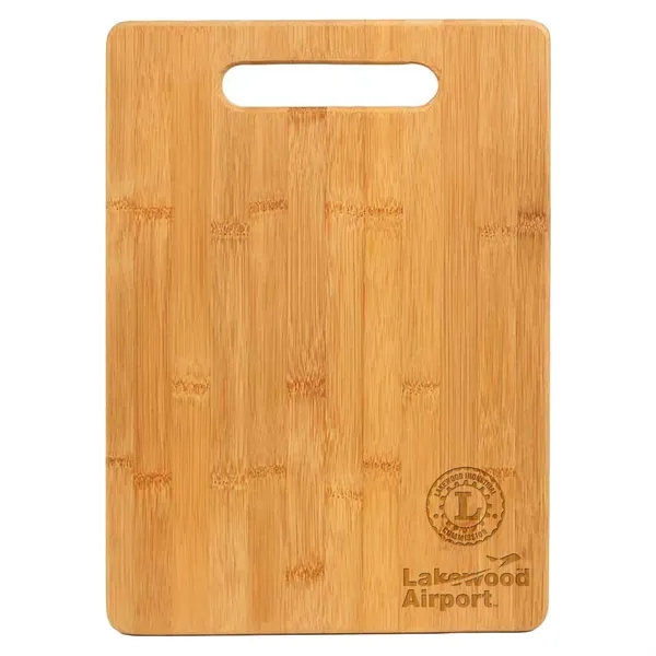 Rectangular 13 3/4" x 9 3/4" bamboo cutting board with hanging... from ASI 74601 Calico