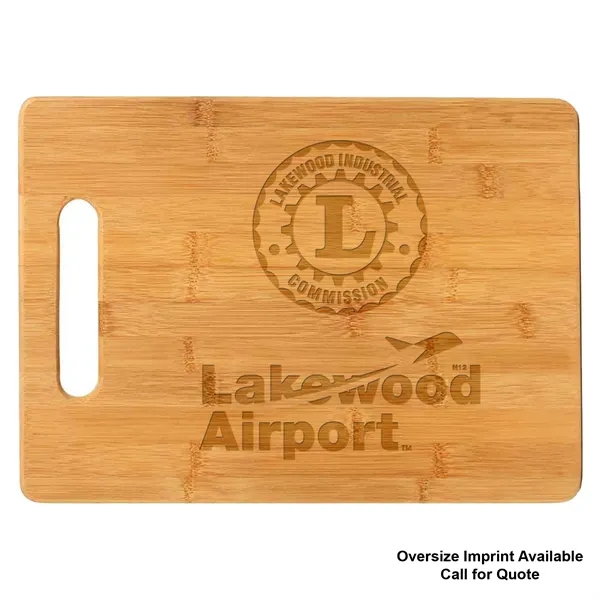 Rectangular 13 3/4" x 9 3/4" bamboo cutting board with hanging... from ASI 74601 Calico
