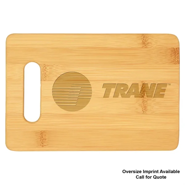 Rectangular 9" x 6" x 1/2" bamboo cutting board with large... from ASI 74601 Calico