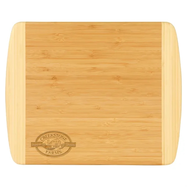 Two-tone 13 1/2" x 11 1/2" x 3/4" bamboo cutting board... from ASI 74601 Calico