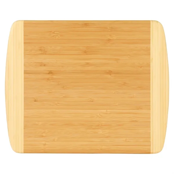 Two-tone 13 1/2" x 11 1/2" x 3/4" bamboo cutting board... from ASI 74601 Calico