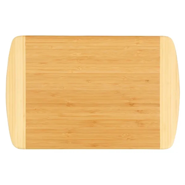 Two-tone 18" x 12" bamboo cutting board treated with non-stick oil... from ASI 74601 Calico