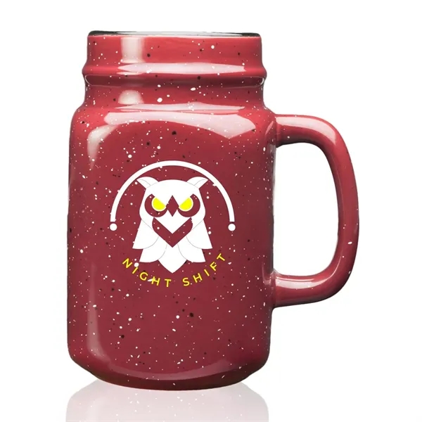 16oz Ceramic Mason Jar inspired design with an adorable speckled finish... from ASI 62088 IDProductsource