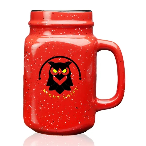 16oz Ceramic Mason Jar inspired design with an adorable speckled finish... from ASI 62088 IDProductsource