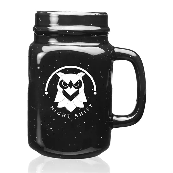 16oz Ceramic Mason Jar inspired design with an adorable speckled finish... from ASI 62088 IDProductsource