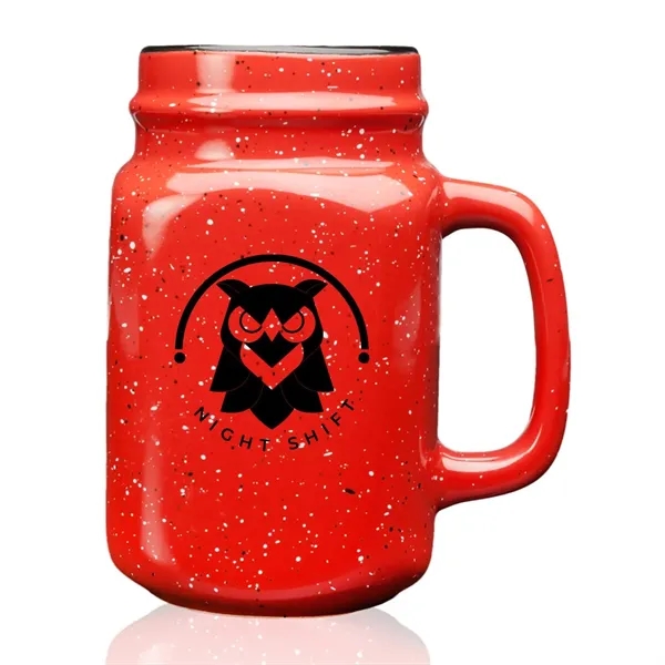 16oz Ceramic Mason Jar inspired design with an adorable speckled finish... from ASI 62088 IDProductsource
