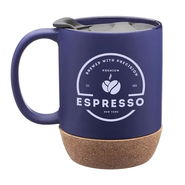 13 oz. ceramic mug with cork wrapped bottom, and a plastic... from ASI 62088 IDProductsource