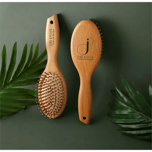 Classic wood hairbrush made of beech wood and bamboo bristles in... from ASI 62190 Illini