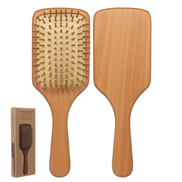 Wood paddle hairbrush made of beech wood and bamboo bristles in... from ASI 62190 Illini