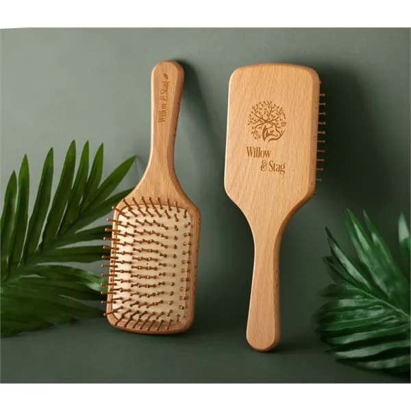 Wood paddle hairbrush made of beech wood and bamboo bristles in... from ASI 62190 Illini