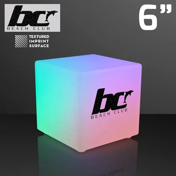 Blank or imprinted. 6" Mid-Size Light Cube, Remote Controlled Decor... from ASI 34194 ALightPromos / Alight Promotional Products