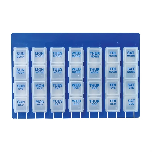 28 slot pill box with 4 snap-in compartments for each day... from ASI 62190 Illini
