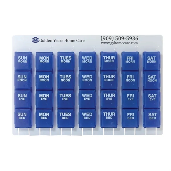 28 slot pill box with 4 snap-in compartments for each day... from ASI 62190 Illini