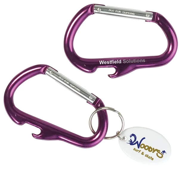 3" x 2" x 1/4" carabiner with bottle opener attachment.... from ASI 62190 Illini